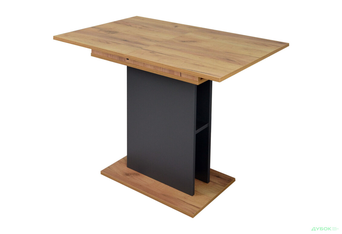 Стіл обідній Intarsio Стоун / Stoun 100x60 см розкладний Антрацит / Дуб крафт золотий - Зображення 1 Зображення 1 - Стіл обідній Intarsio Стоун / Stoun 100x60 см розкладний Антрацит / Дуб крафт золотий