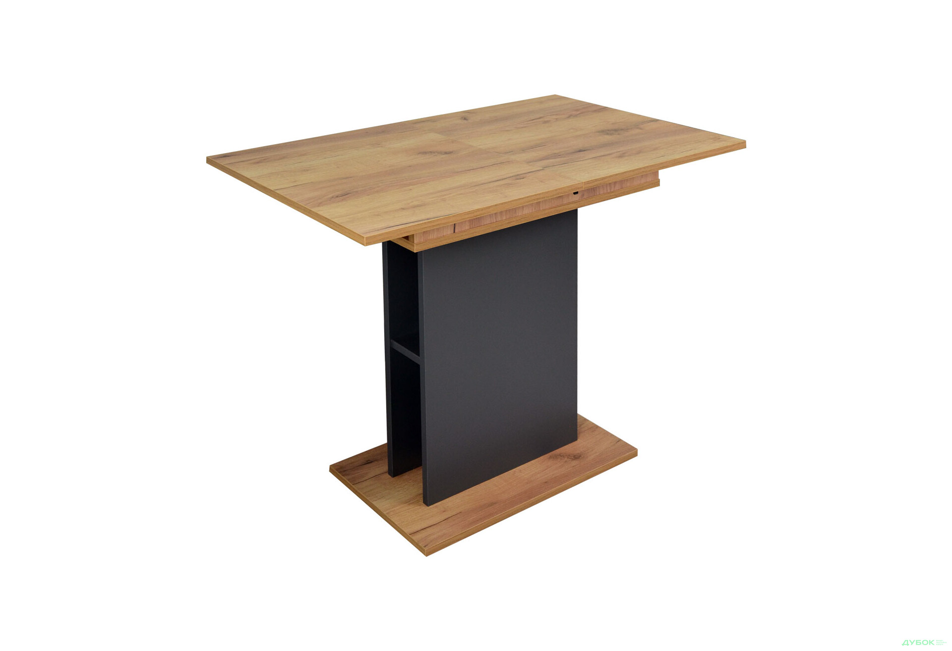 Стіл обідній Intarsio Стоун / Stoun 100x60 см розкладний Антрацит / Дуб крафт золотий - Зображення 6 Зображення 6 - Стіл обідній Intarsio Стоун / Stoun 100x60 см розкладний Антрацит / Дуб крафт золотий