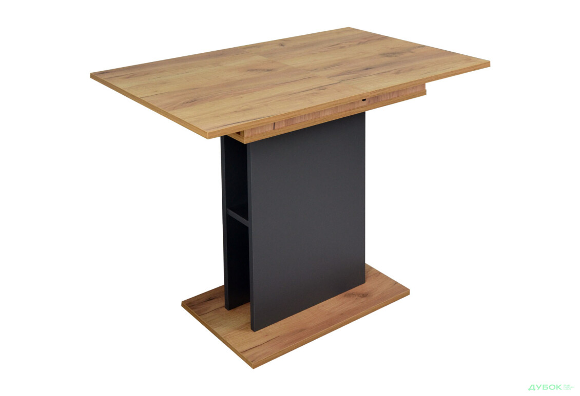 Стіл обідній Intarsio Стоун / Stoun 100x60 см розкладний Антрацит / Дуб крафт золотий - Зображення 6 Зображення 6 - Стіл обідній Intarsio Стоун / Stoun 100x60 см розкладний Антрацит / Дуб крафт золотий