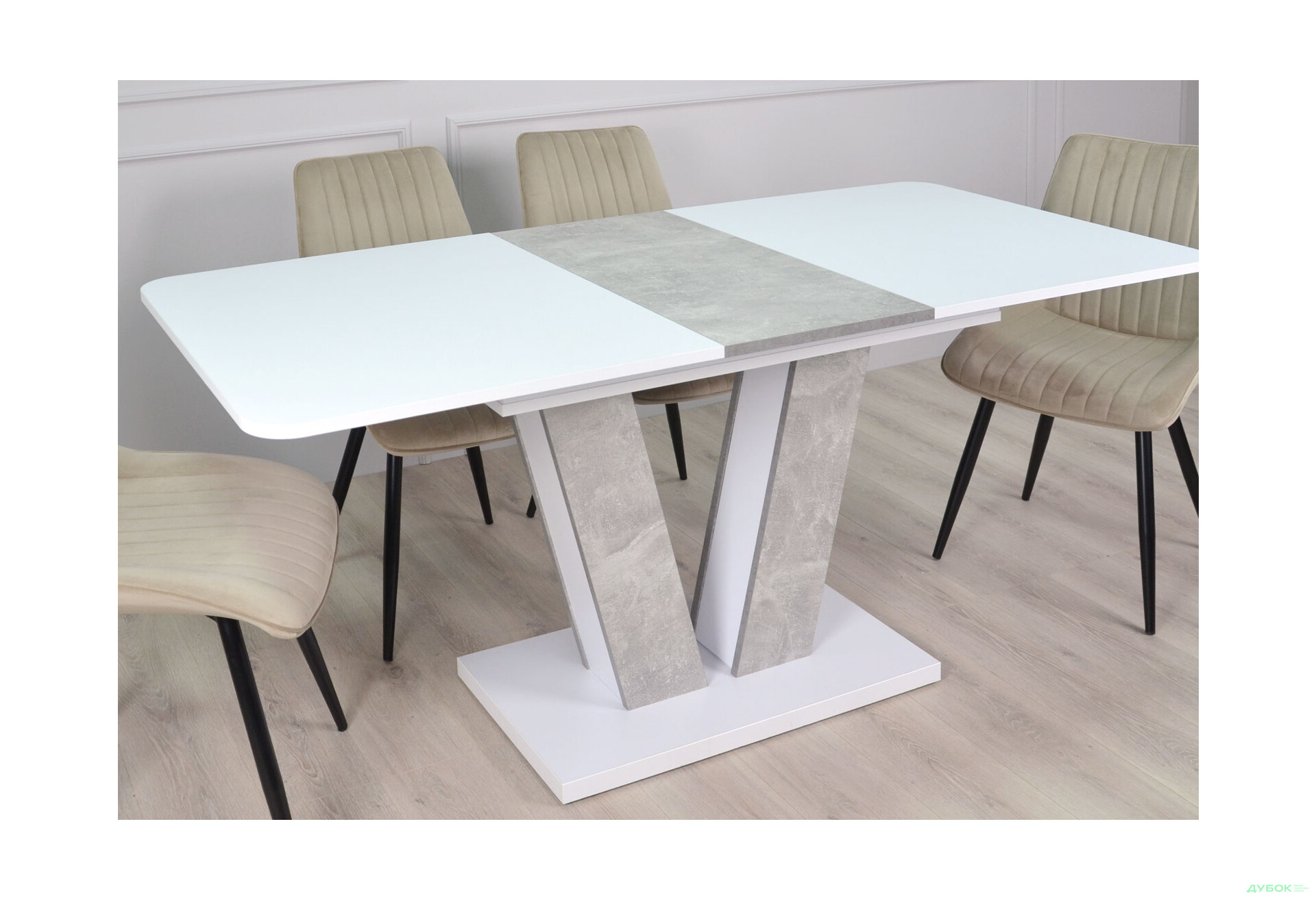 Изображение 7 - Стол обеденный Intarsio Торино / Torino 140x80 см раскладной Белая аляска / Индастриал