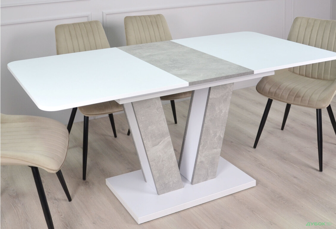 Изображение 7 - Стол обеденный Intarsio Торино / Torino 140x80 см раскладной Белая аляска / Индастриал