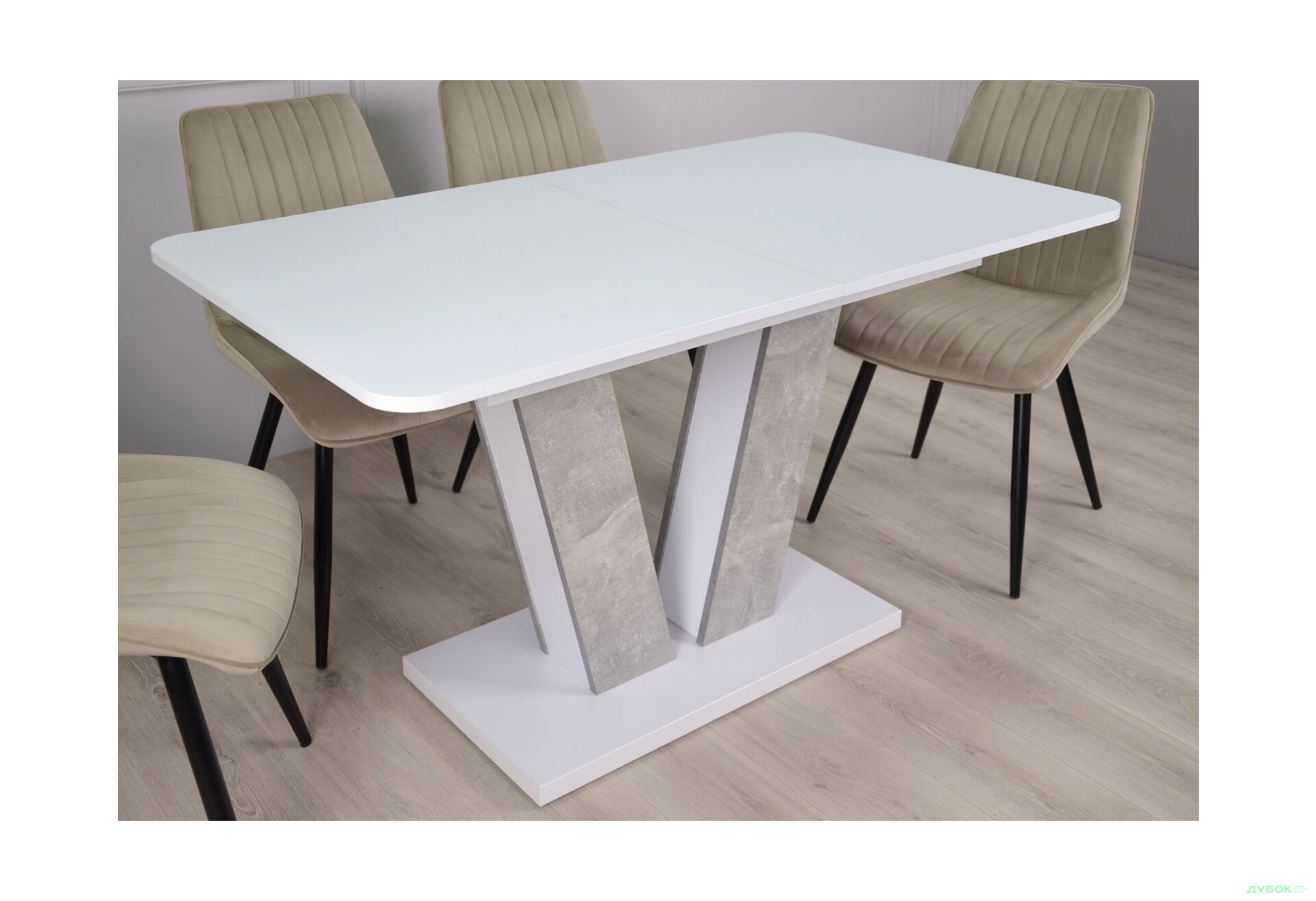 Изображение 6 - Стол обеденный Intarsio Торино / Torino 140x80 см раскладной Белая аляска / Индастриал