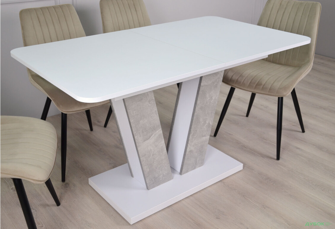 Изображение 6 - Стол обеденный Intarsio Торино / Torino 140x80 см раскладной Белая аляска / Индастриал