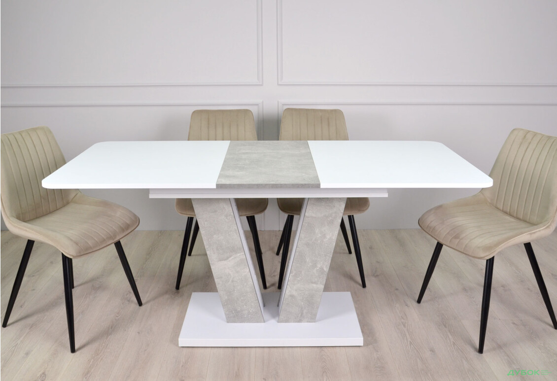 Изображение 3 - Стол обеденный Intarsio Торино / Torino 140x80 см раскладной Белая аляска / Индастриал