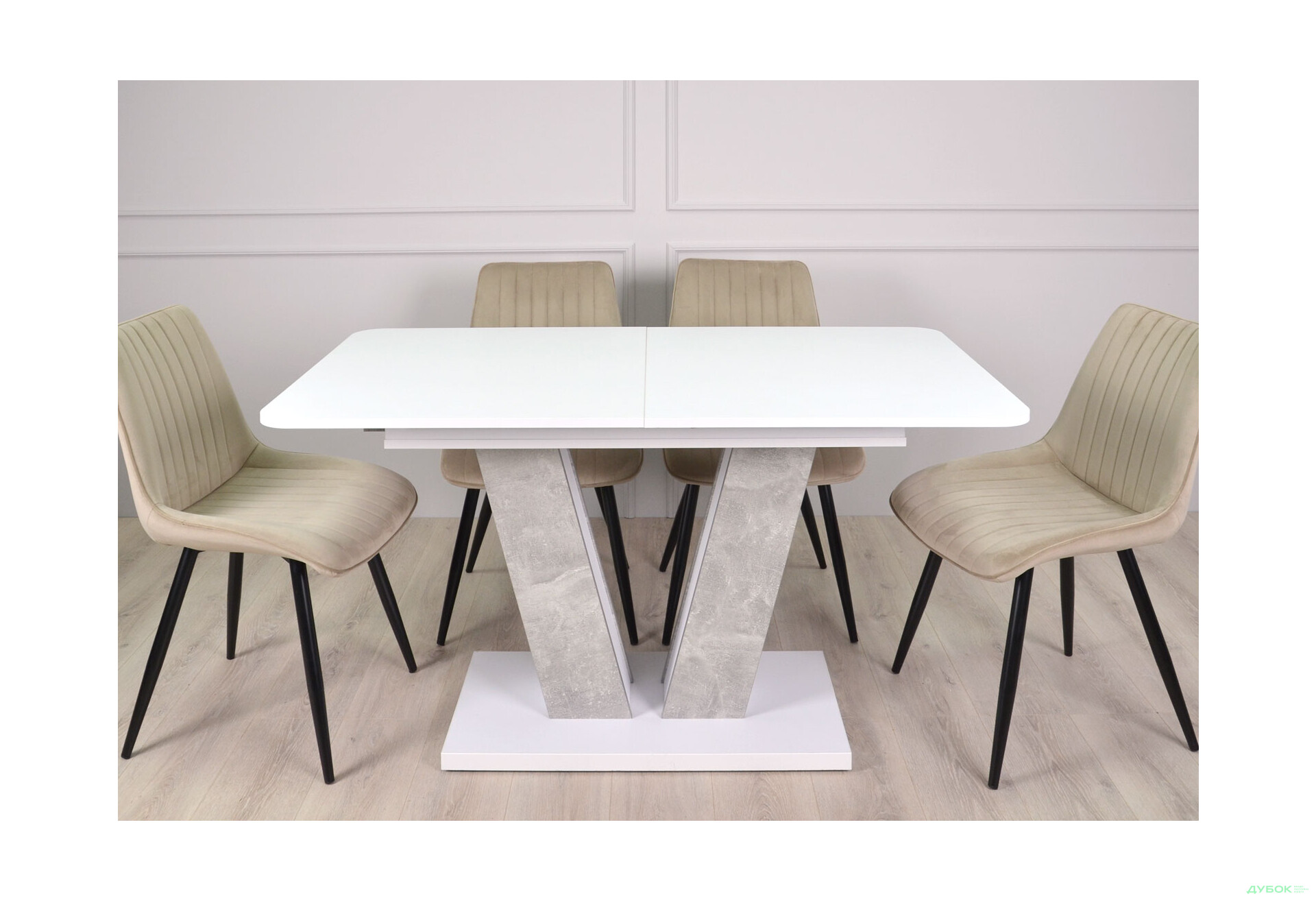 Изображение 2 - Стол обеденный Intarsio Торино / Torino 140x80 см раскладной Белая аляска / Индастриал