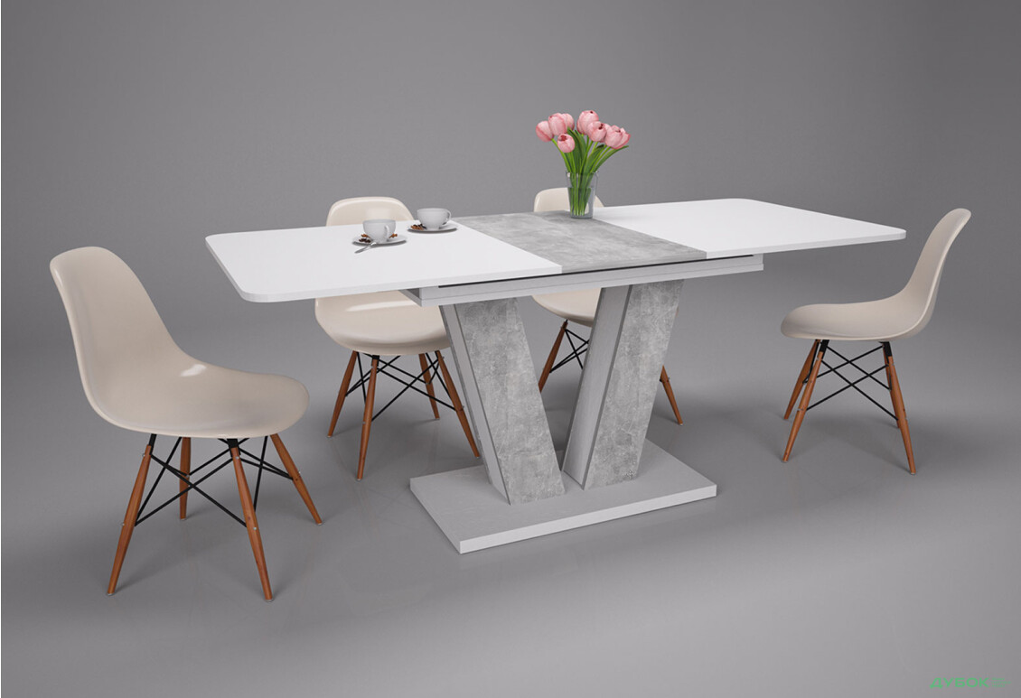 Изображение 11 - Стол обеденный Intarsio Торино / Torino 140x80 см раскладной Белая аляска / Индастриал