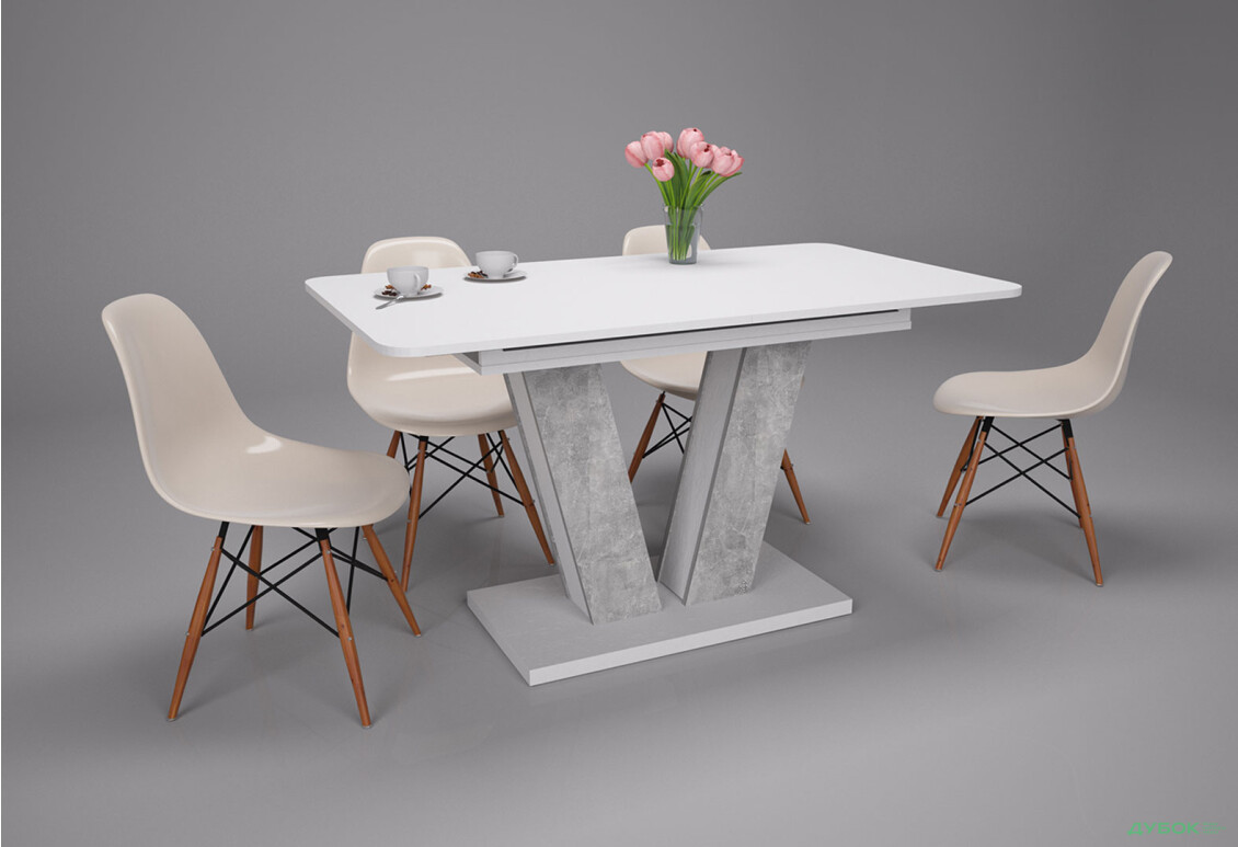 Изображение 12 - Стол обеденный Intarsio Торино / Torino 140x80 см раскладной Белая аляска / Индастриал