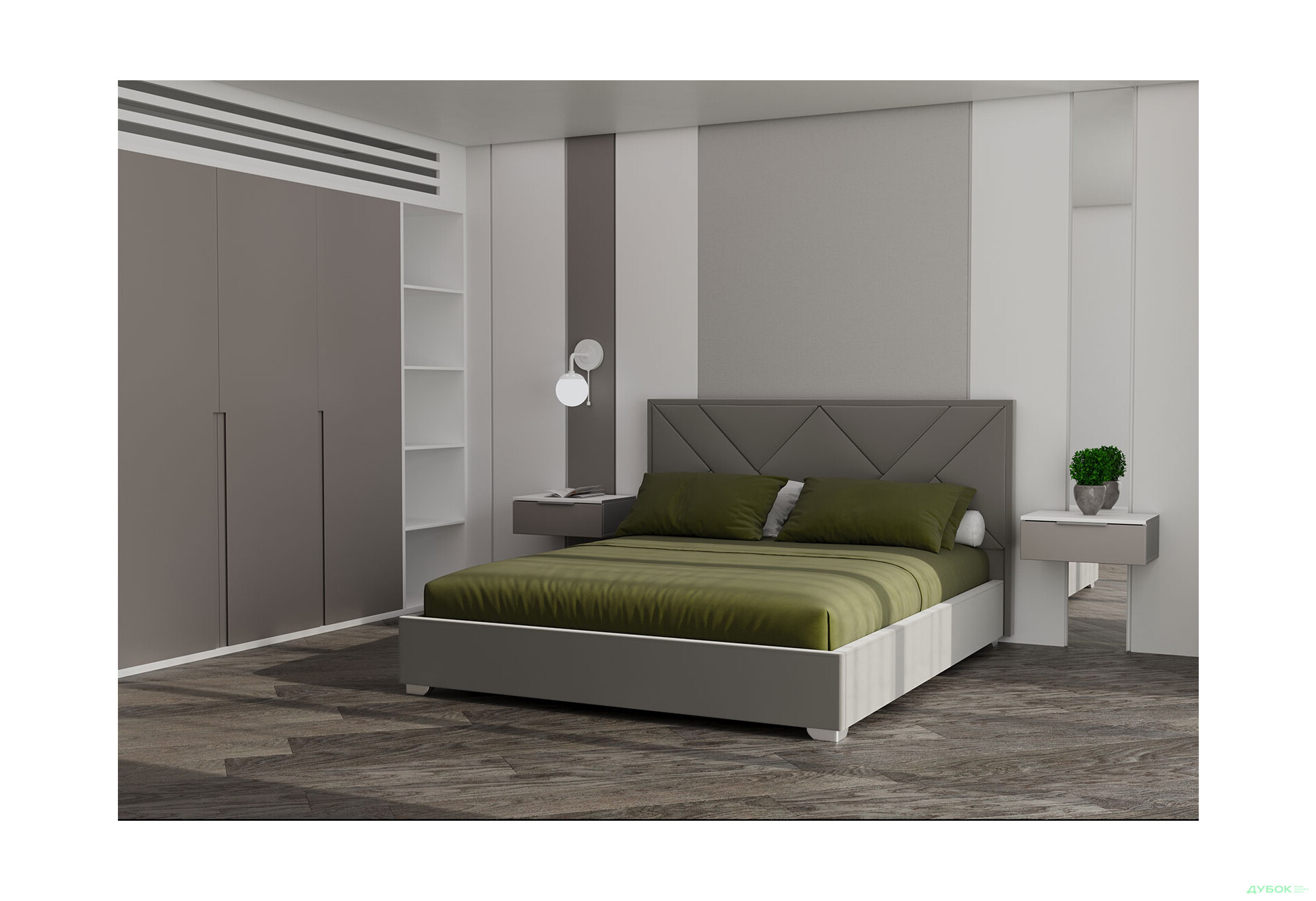 Ліжко-подіум Eurosof Олівія 180х200 см з нішею та металопідйомником Артекс Allure Taupe - Зображення 2 Зображення 2 - Ліжко-подіум Eurosof Олівія 180х200 см з нішею та металопідйомником Артекс Allure Taupe