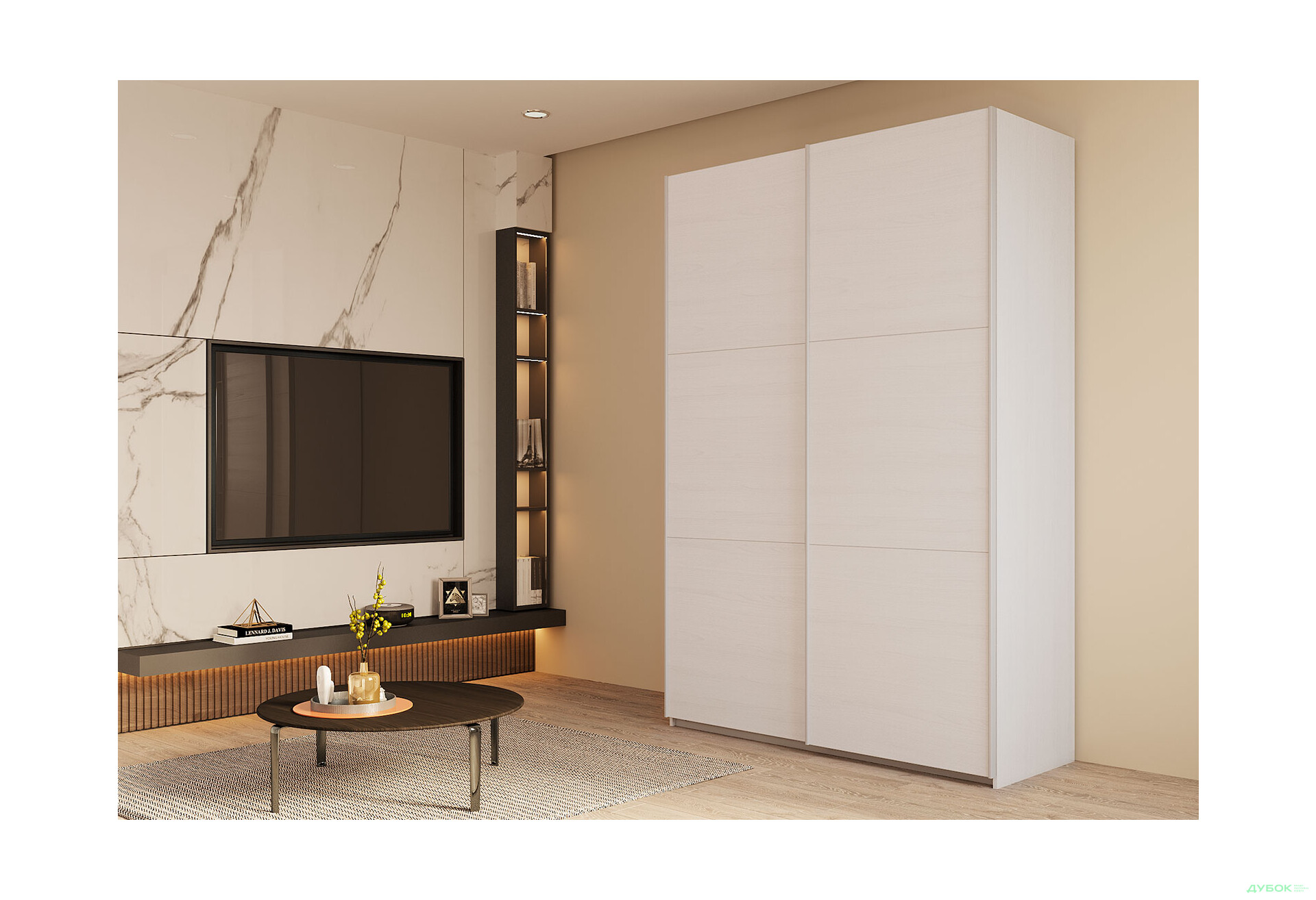 Зображення 2 - Шафа-купе Doros G-Caiser / Джі-Кейзер 2-дверна 180 см, біла