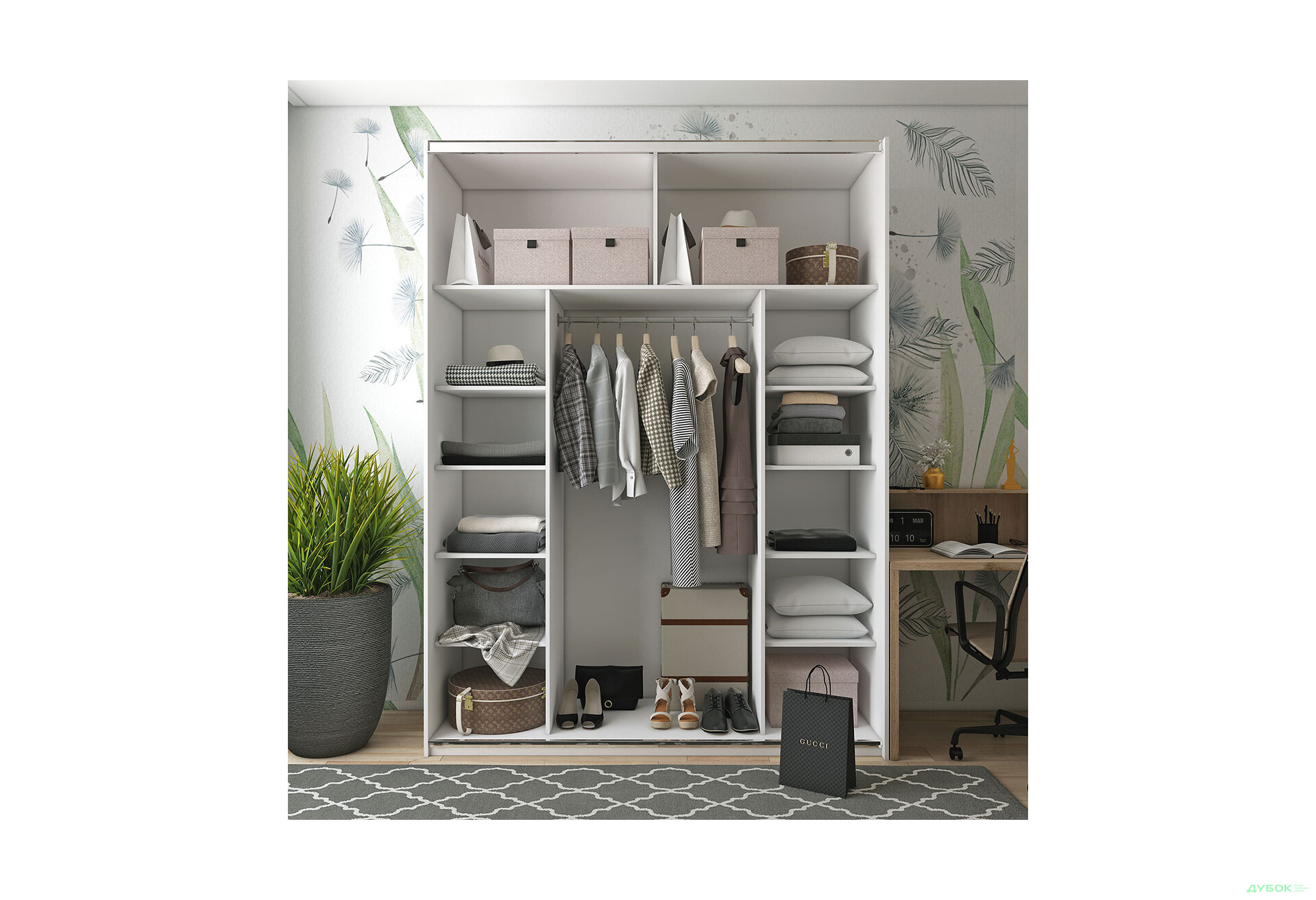 Зображення 4 - Шафа-купе Doros G-Caiser / Джі-Кейзер 2-дверна 180 см, біла