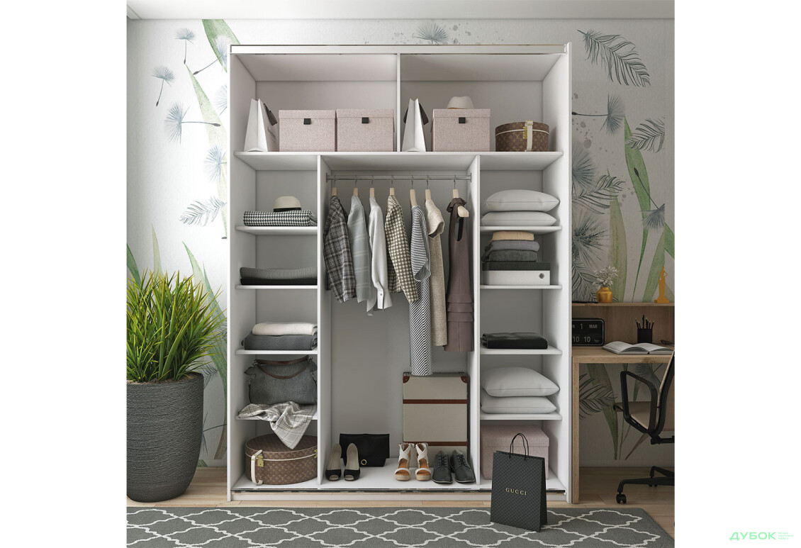 Зображення 4 - Шафа-купе Doros G-Caiser / Джі-Кейзер 2-дверна 180 см, біла