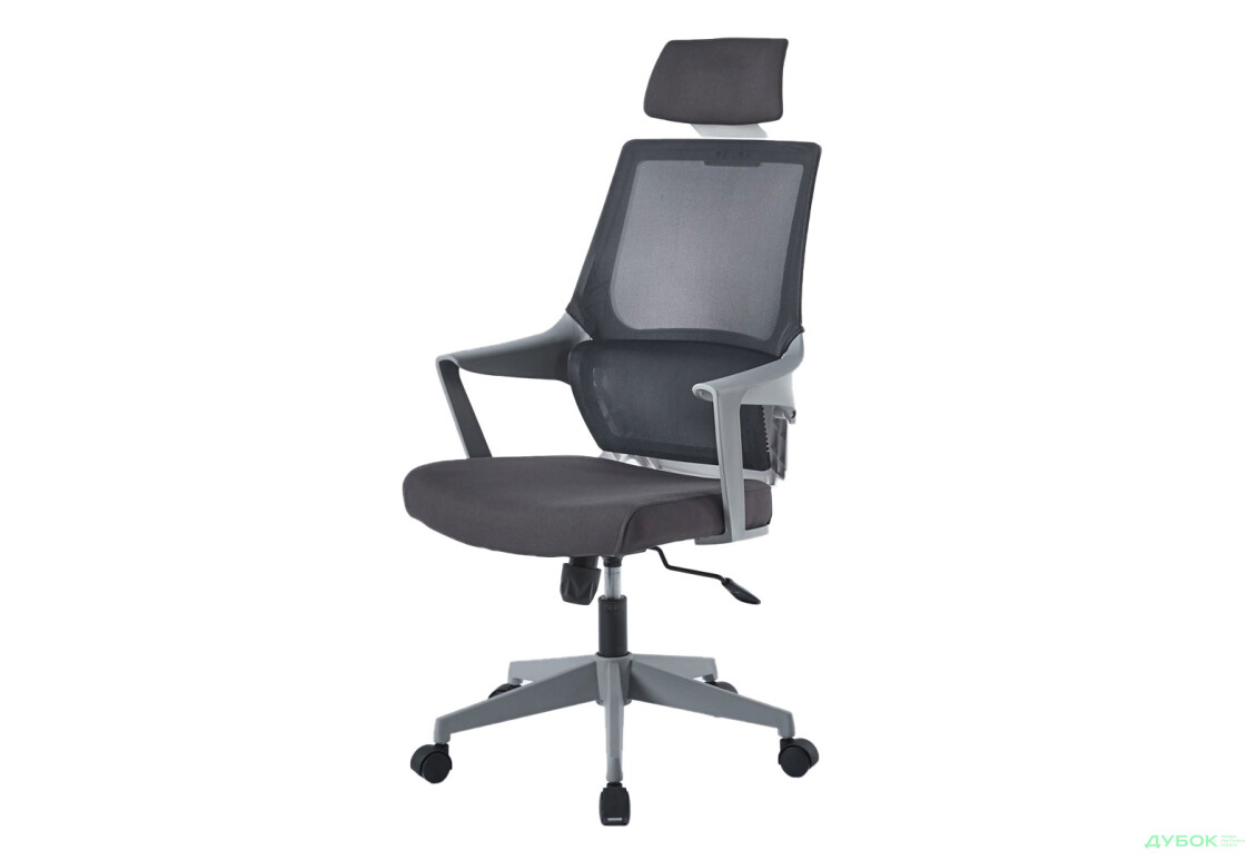 Кресло Интарсио Арон / Aron II поворотное серое / серый каркас