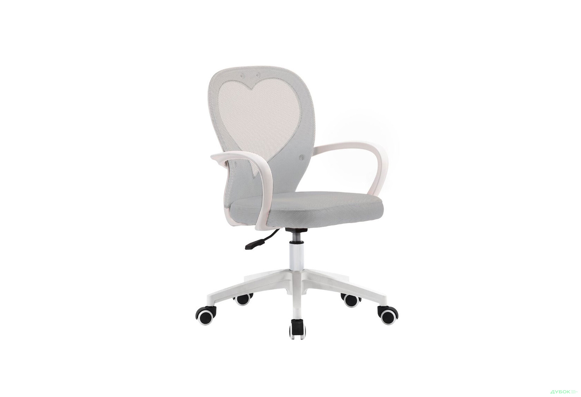 Зображення 2 - Крісло Інтарсіо Стейсі / Stacey поворотне світло-сіре / білий каркас