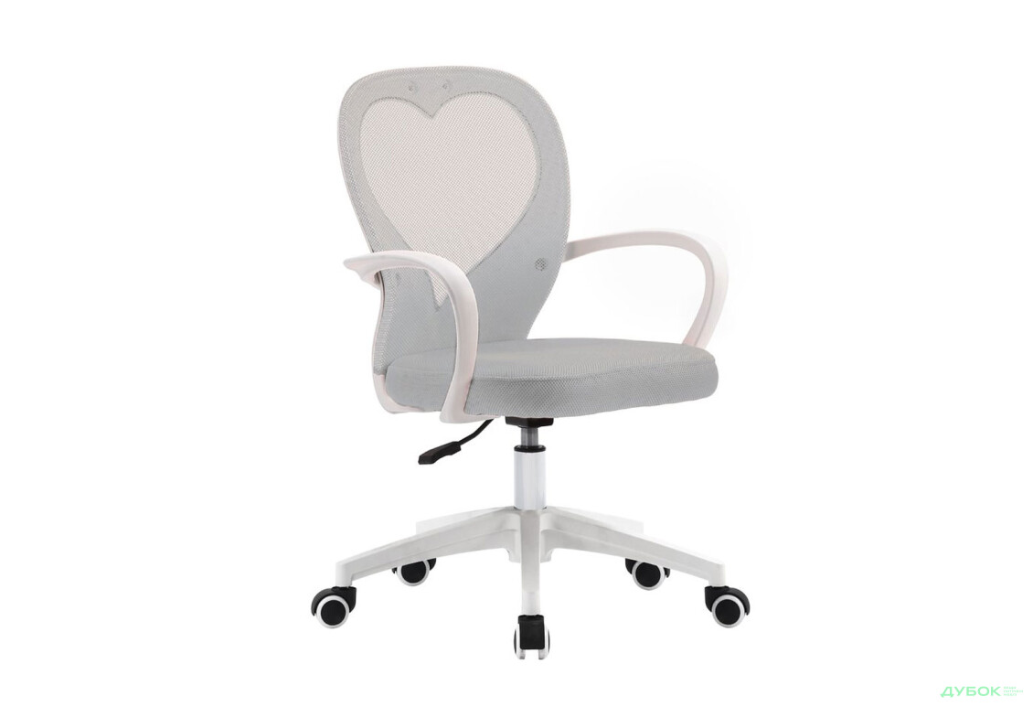 Зображення 2 - Крісло Інтарсіо Стейсі / Stacey поворотне світло-сіре / білий каркас