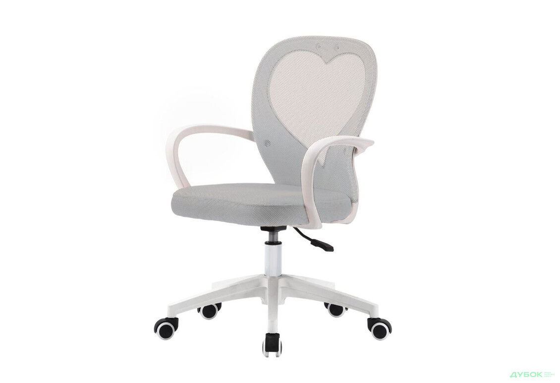 Крісло Інтарсіо Стейсі / Stacey поворотне світло-сіре / білий каркас