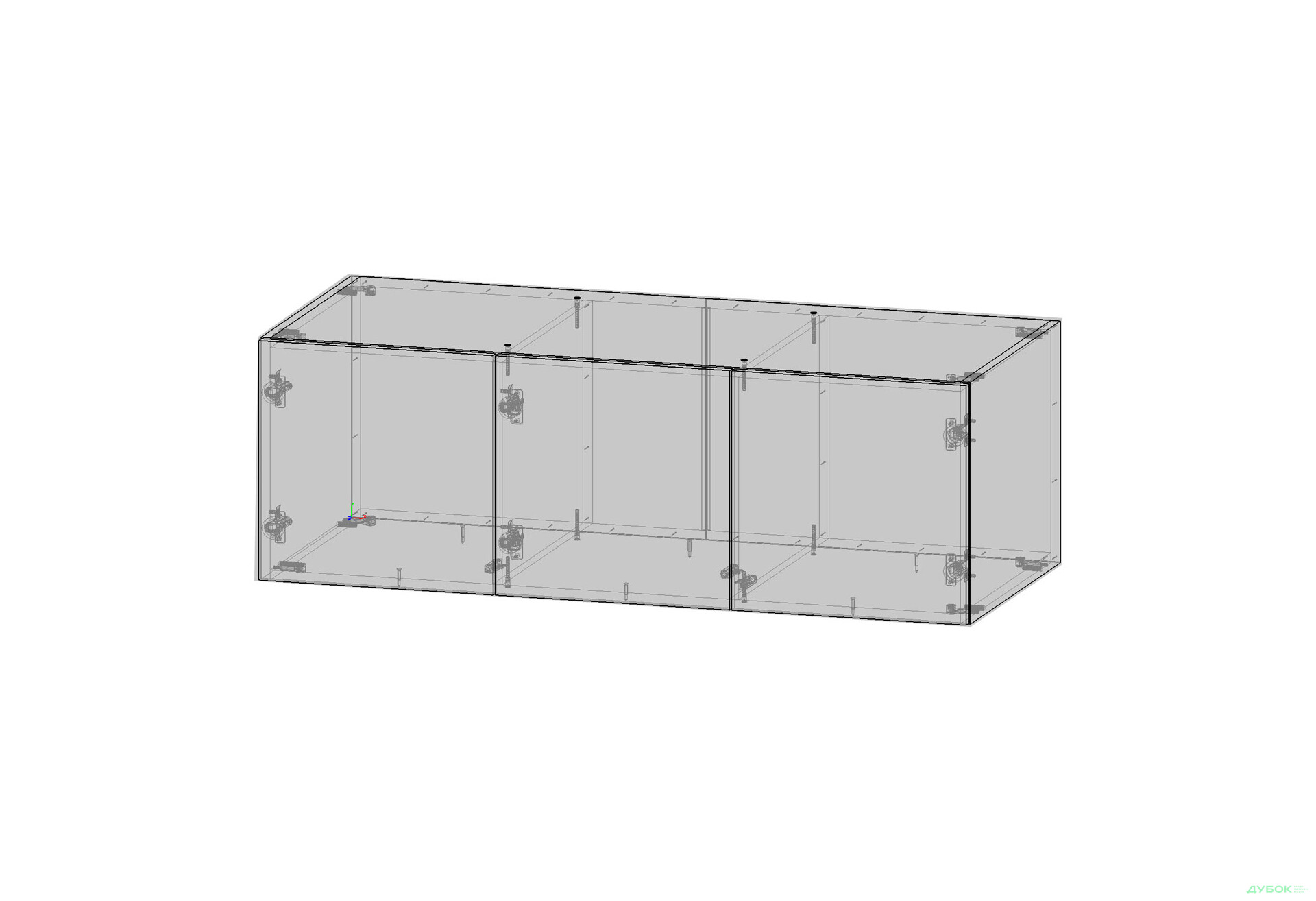 Антресоль Kredens furniture Venus / Вінус (0032) 3-дверна 120 см, дуб аппалачі - Зображення 2 Зображення 2 - Антресоль Kredens furniture Venus / Вінус (0032) 3-дверна 120 см, дуб аппалачі