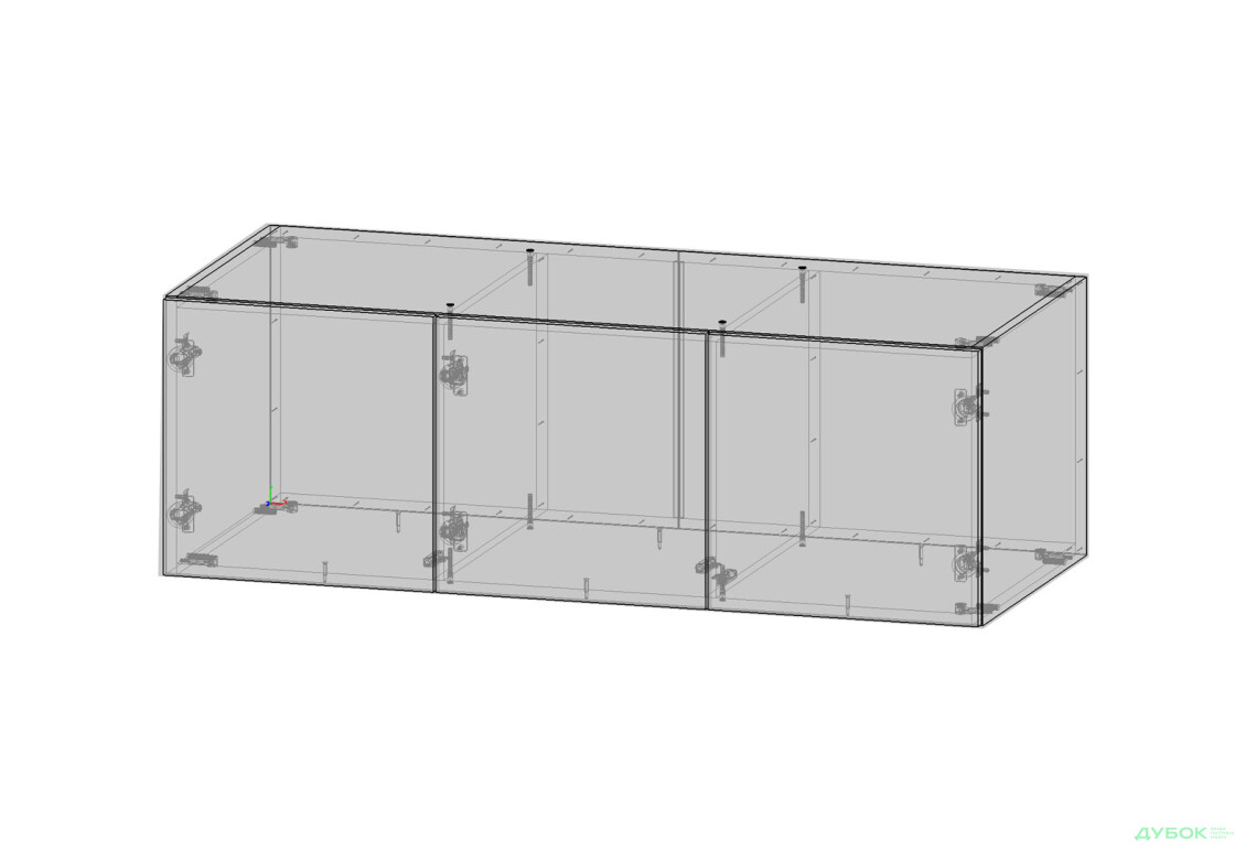 Антресоль Kredens furniture Venus / Вінус (0032) 3-дверна 120 см, дуб аппалачі - Зображення 2 Зображення 2 - Антресоль Kredens furniture Venus / Вінус (0032) 3-дверна 120 см, дуб аппалачі