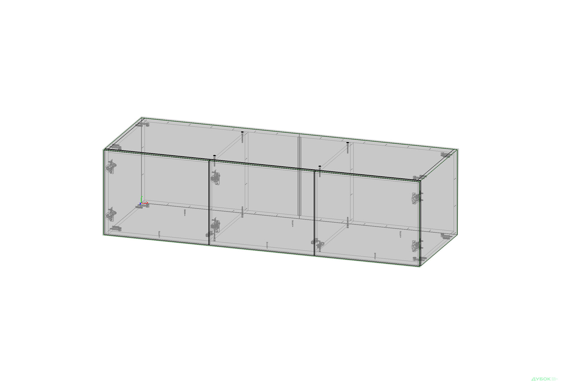 Зображення 2 - Антресоль Kredens furniture Venus / Вінус (0033) 3-дверна 150 см, дуб аппалачі
