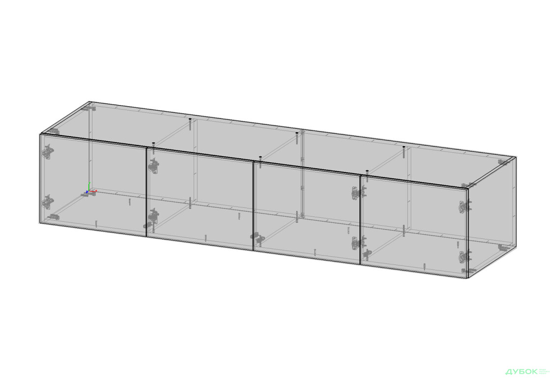 Антресоль Kredens furniture Venus / Вінус (0034) 4-дверна 200 см, білий - Зображення 2 Зображення 2 - Антресоль Kredens furniture Venus / Вінус (0034) 4-дверна 200 см, білий