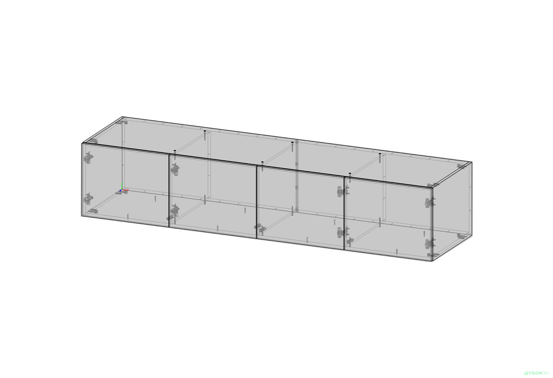 Антресоль Kredens furniture Venus / Вінус (0034) 4-дверна 200 см, дуб аппалачі - Зображення 2 Зображення 2 - Антресоль Kredens furniture Venus / Вінус (0034) 4-дверна 200 см, дуб аппалачі