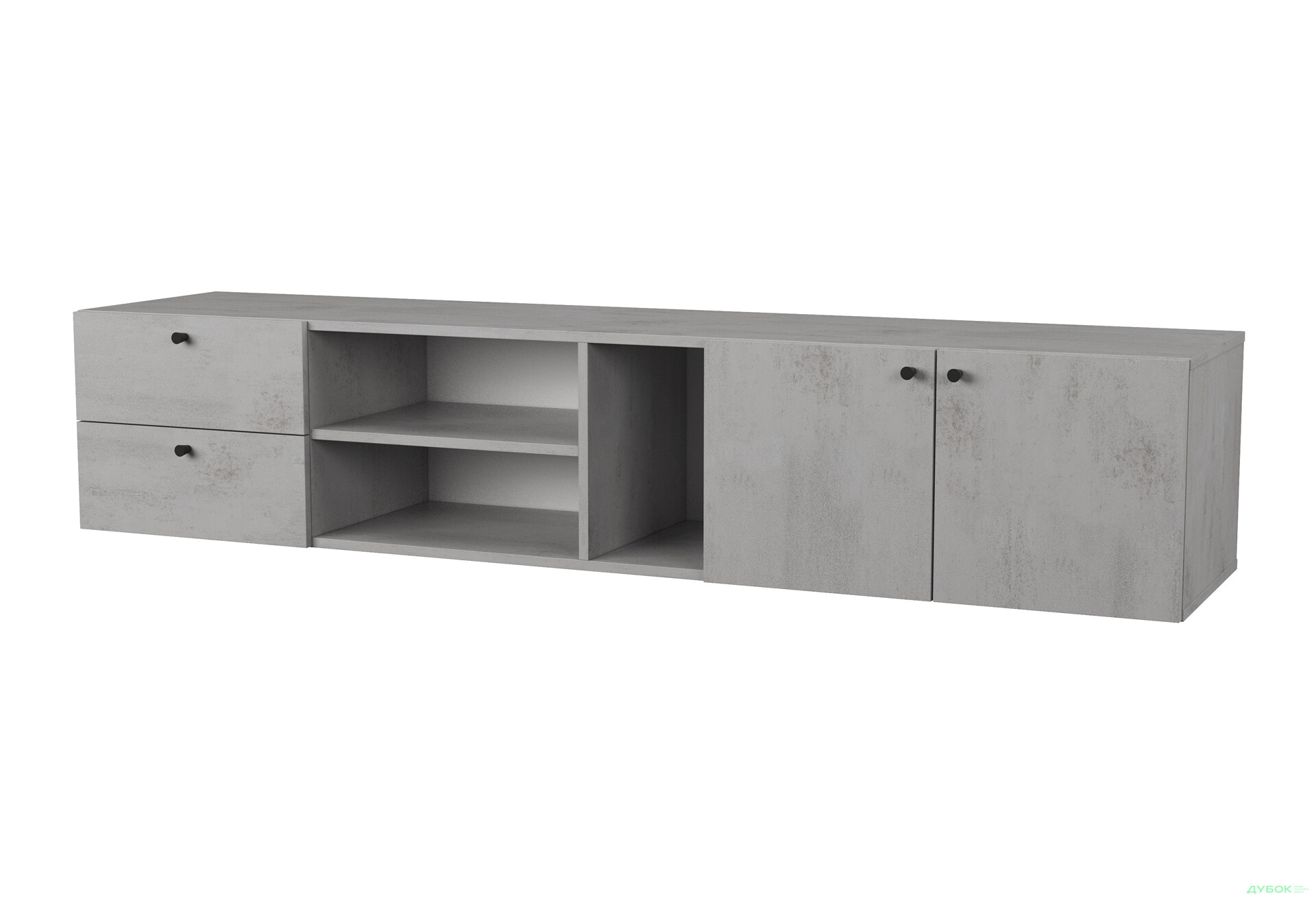Изображение 1 - Тумба под ТВ Moreli Немо / Nemo с 2 дверками и 2 ящиками 180 см бетон тефра