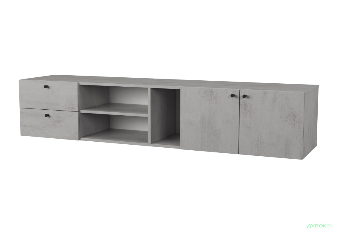 Тумба под ТВ Moreli Немо / Nemo с 2 дверками и 2 ящиками 180 см бетон тефра
