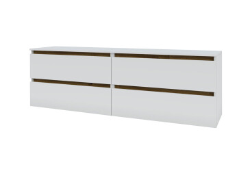 Тумба ТВ 520/1600/2x2Ш німфея альба/дуб артизан