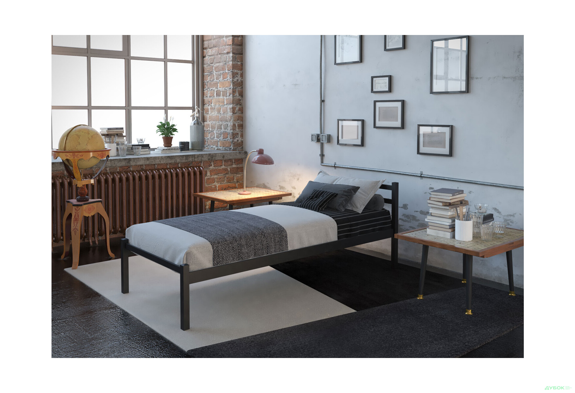 Ліжко Tenero Лідс Міні металеве із вкладом метал + ДВП 90х200 - Зображення 1 Зображення 1 - Ліжко Tenero Лідс Міні металеве із вкладом метал + ДВП 90х200