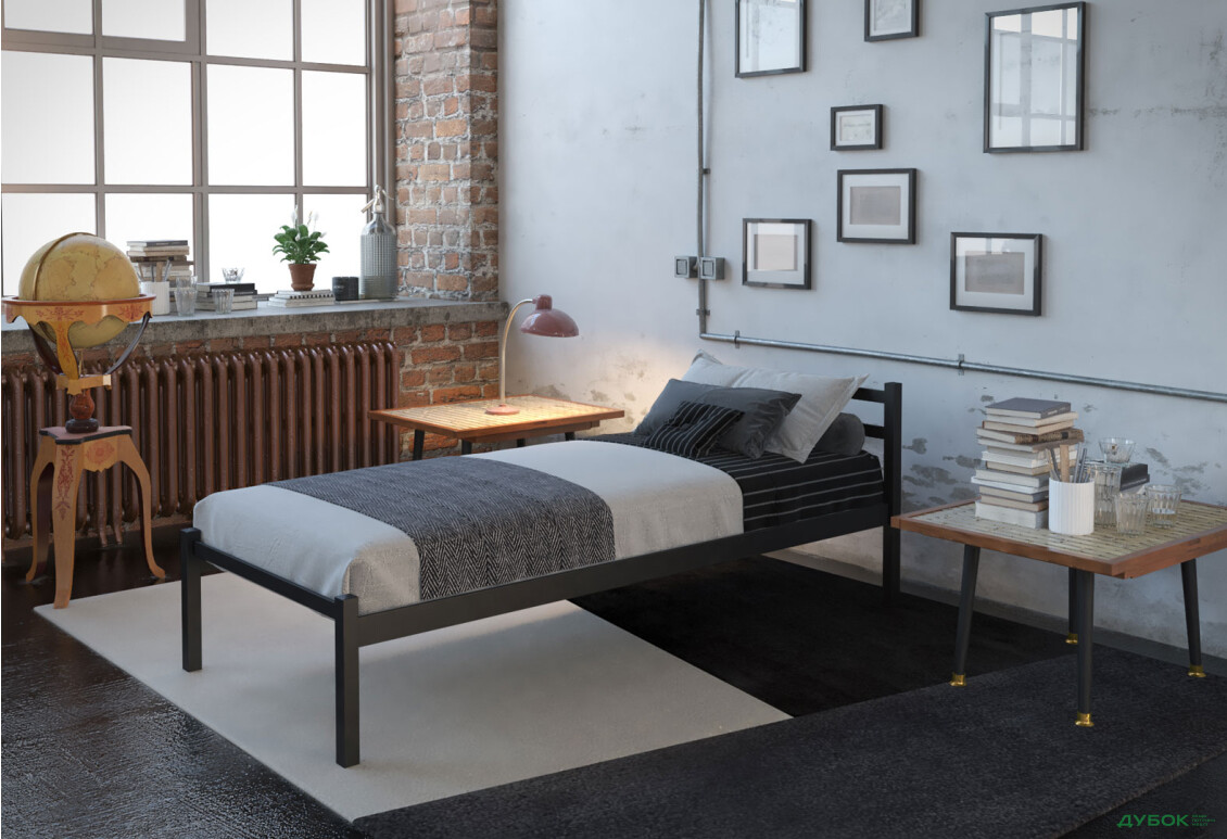 Ліжко Tenero Лідс Міні металеве із вкладом метал + ДВП 90х200 - Зображення 1 Зображення 1 - Ліжко Tenero Лідс Міні металеве із вкладом метал + ДВП 90х200