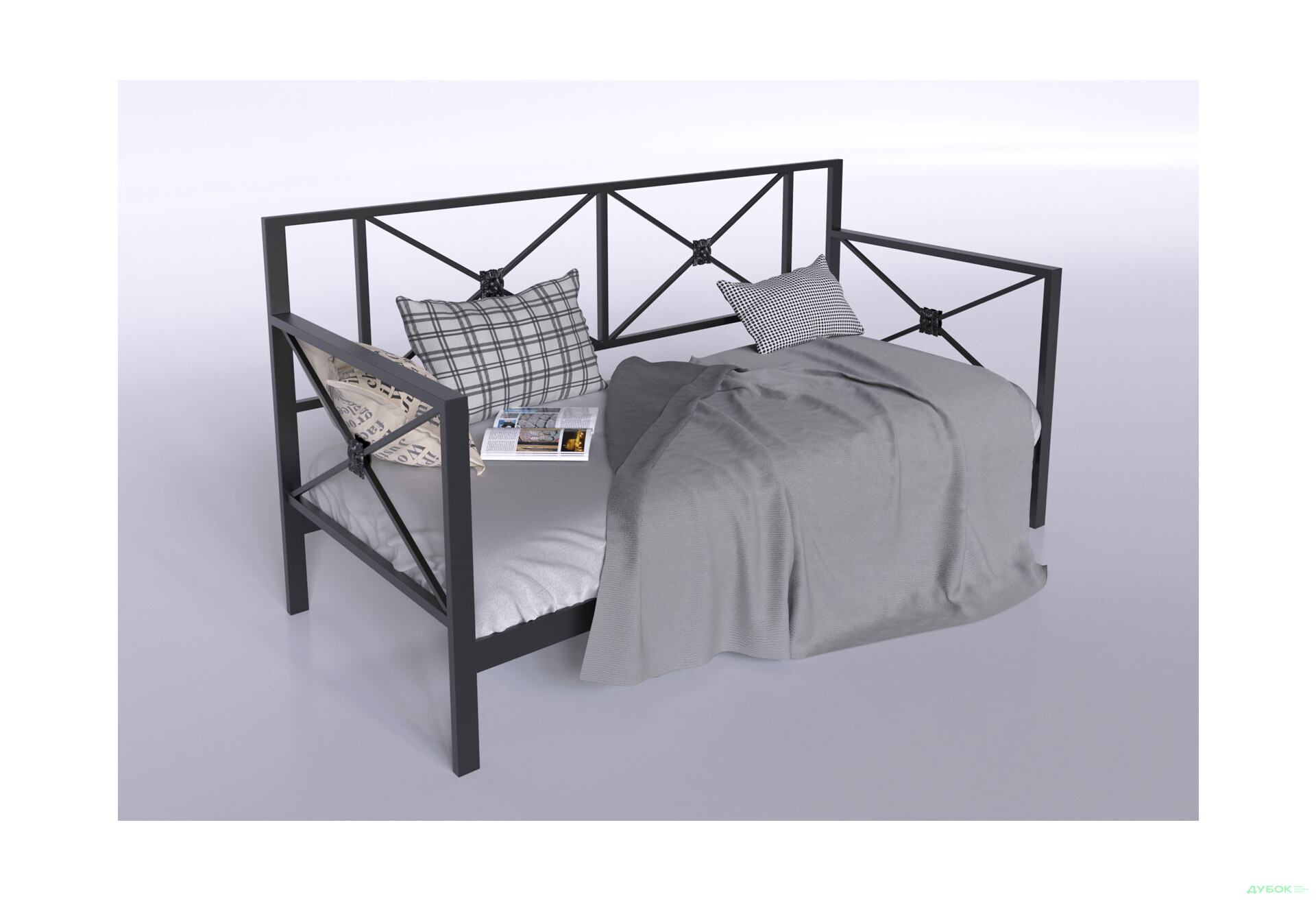 Кровать Tenero Тарс металлическая с вкладом металл + ДВП 90х200 - Изображение 3 Изображение 3 - Кровать Tenero Тарс металлическая с вкладом металл + ДВП 90х200