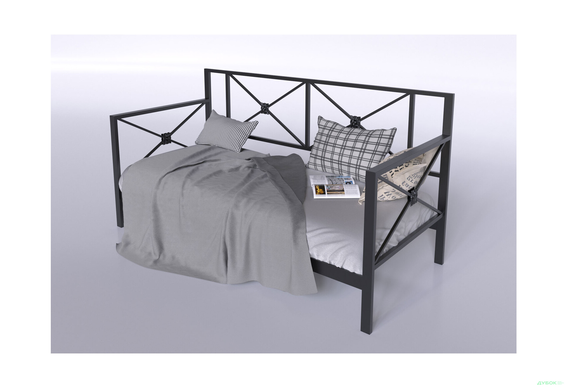 Кровать Tenero Тарс металлическая с вкладом металл + ДВП 90х200 - Изображение 2 Изображение 2 - Кровать Tenero Тарс металлическая с вкладом металл + ДВП 90х200