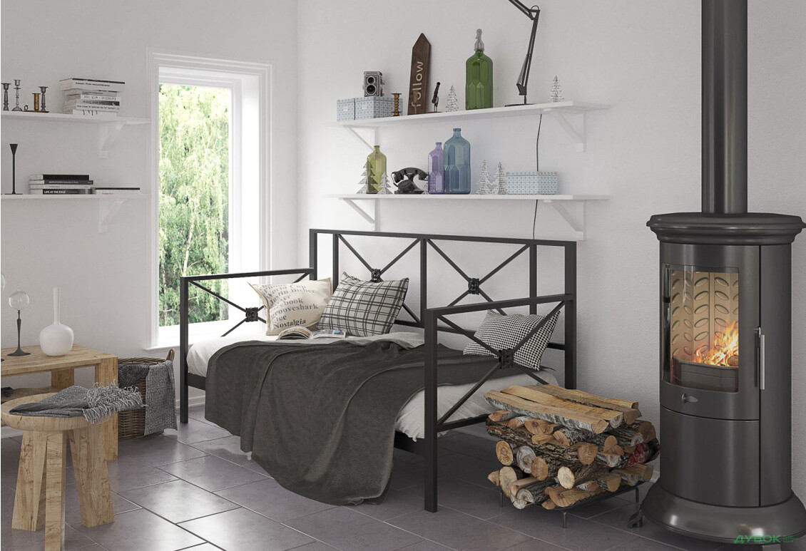 Кровать Tenero Тарс металлическая с вкладом металл + ДВП 90х200 - Изображение 1 Изображение 1 - Кровать Tenero Тарс металлическая с вкладом металл + ДВП 90х200