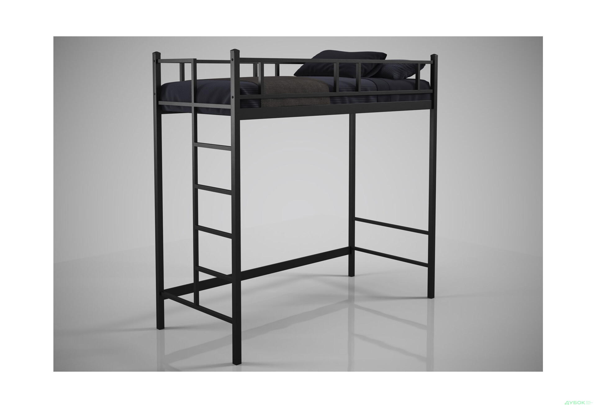 Изображение 2 - Кровать Tenero Фулхэм чердак металлическая с вкладом металл + ДВП 90х200