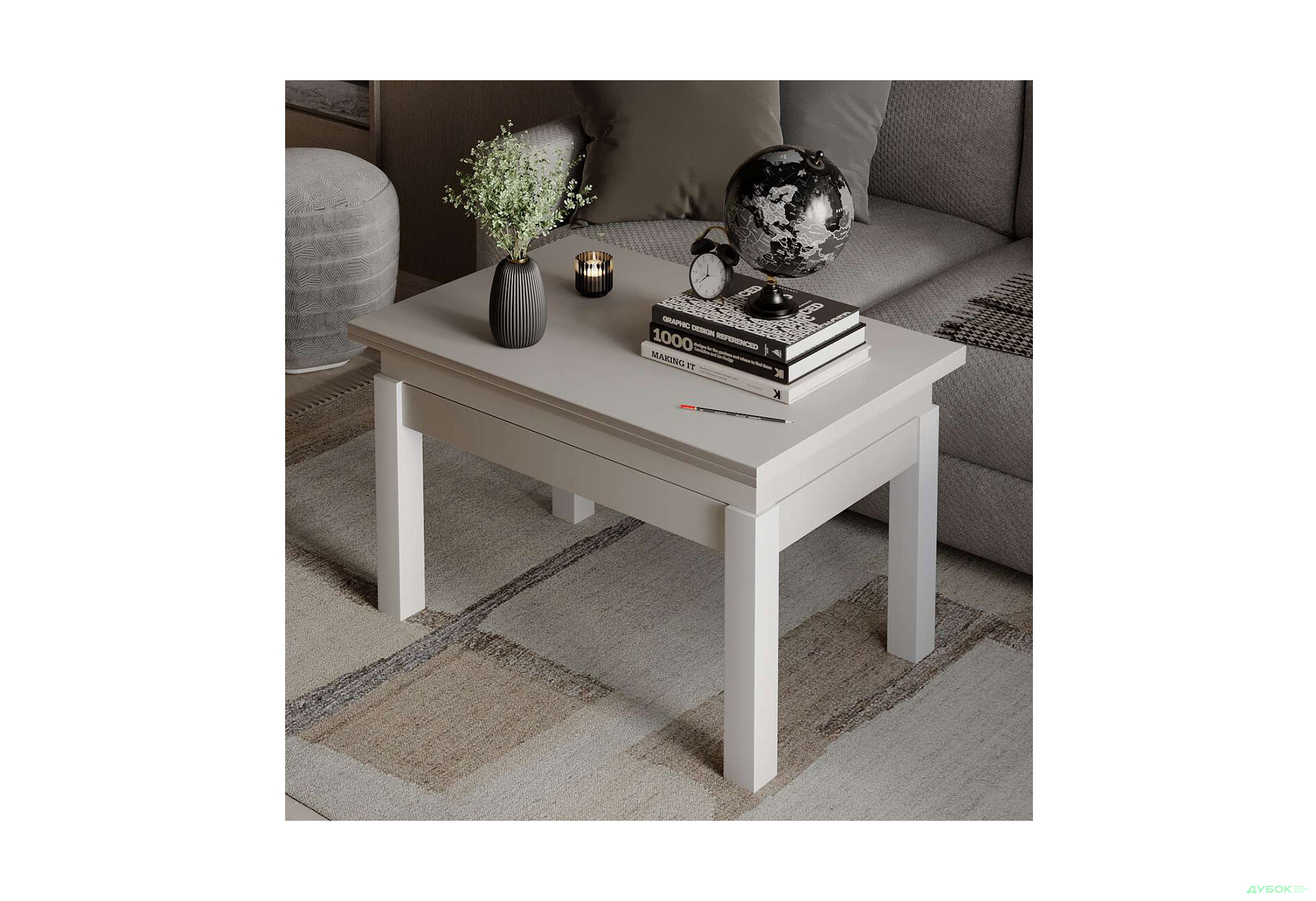 Изображение 4 - Стол-трансформер Art In Head Би-флай 120x90 см кашемир / белый