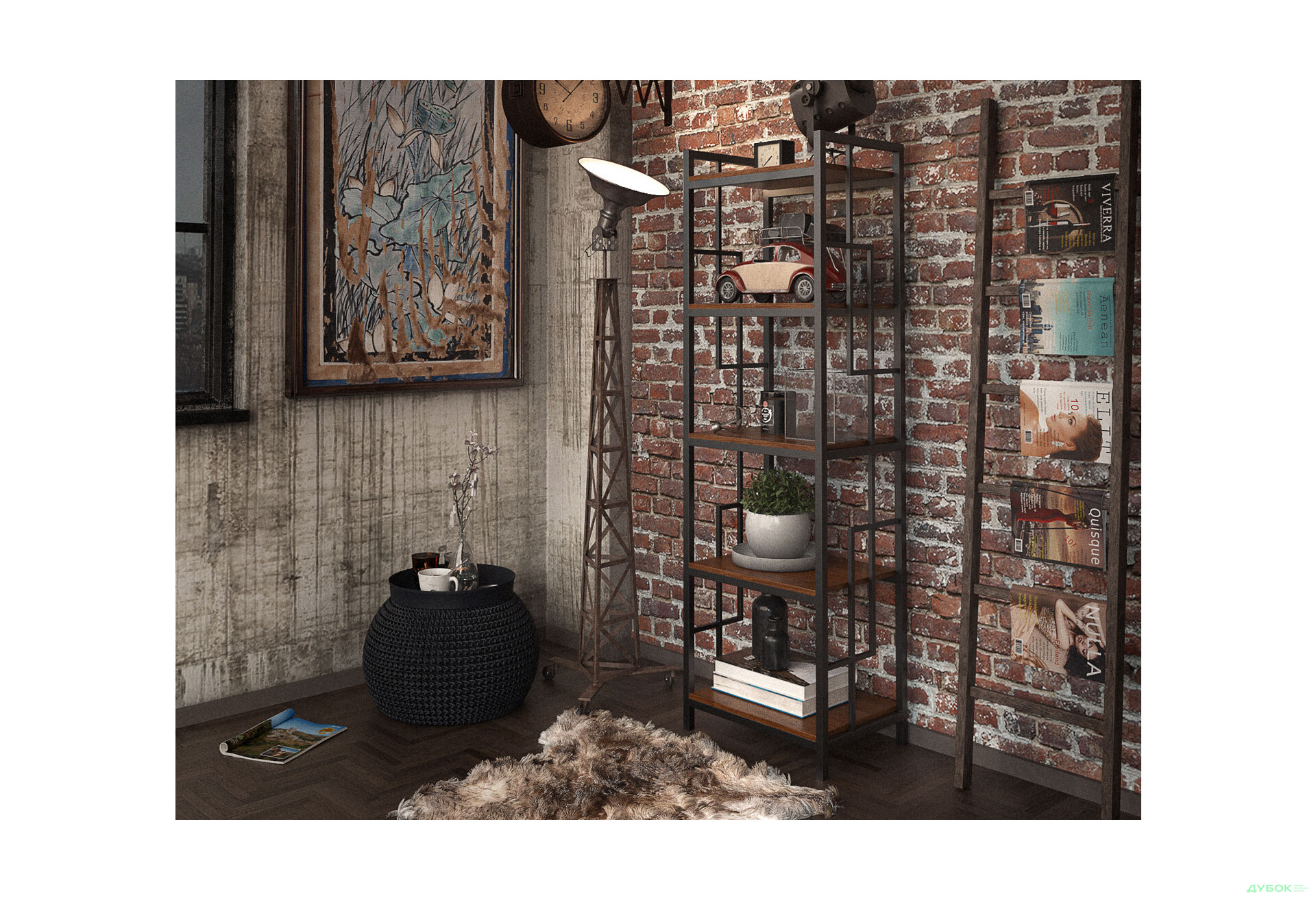 Изображение 2 - Стеллаж Tenero Брайтон пятиполочный 55 см