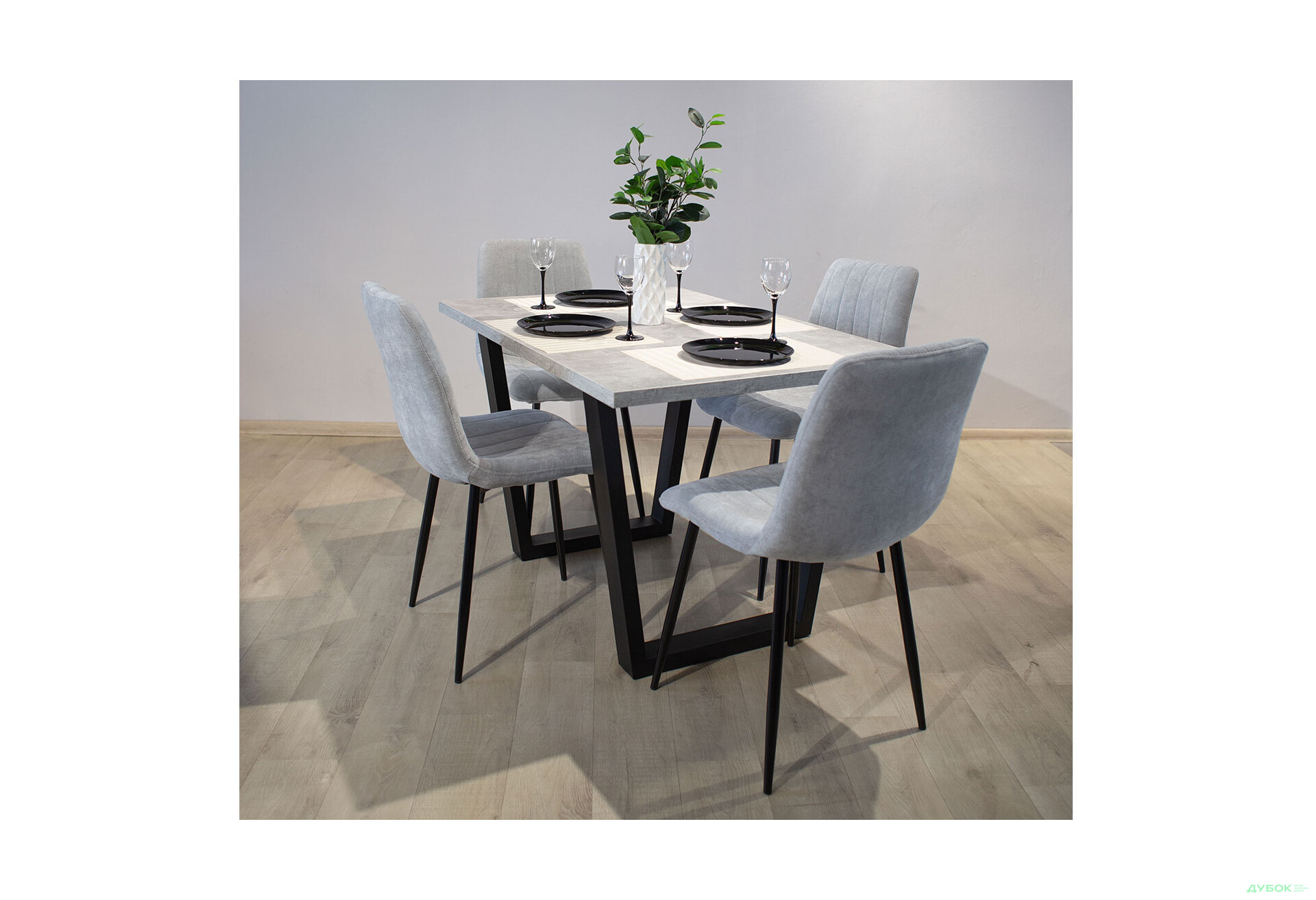 Зображення 4 - Комплект стіл Луїсвіль + 4 стільці Джет світло-сірі