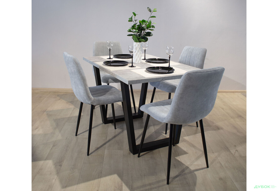 Зображення 4 - Комплект стіл Луїсвіль + 4 стільці Джет світло-сірі