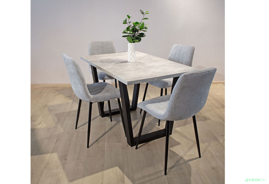 Зображення 5 - Комплект стіл Луїсвіль + 4 стільці Джет світло-сірі