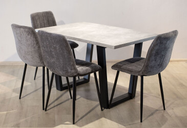 Комплект стол Луисвиль + 4 стула Джет тёмно-серые