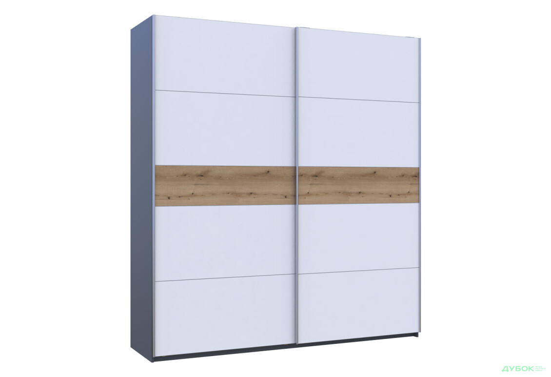 Зображення 5 - Шафа-купе Doros G-Caiser / Джі-Кейзер 2-дверна 220 см, графіт / білий вставка дуб евок