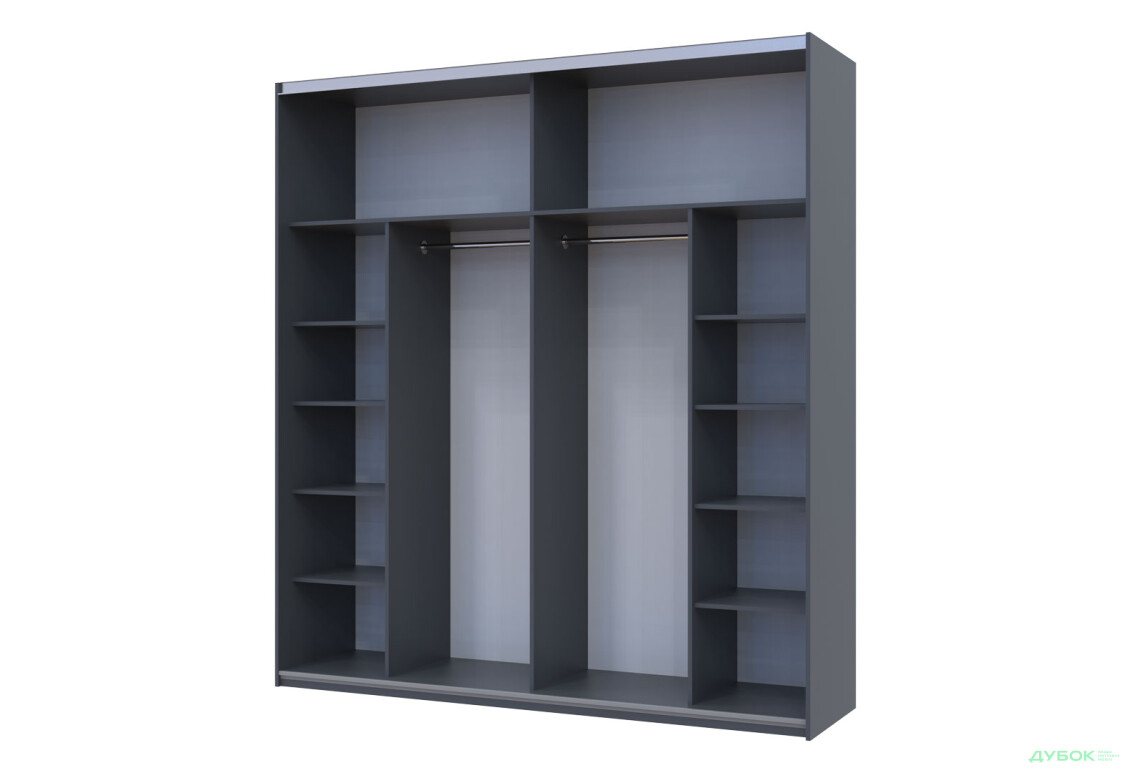Зображення 2 - Шафа-купе Doros G-Caiser / Джі-Кейзер 2-дверна 220 см, графіт / білий вставка дуб евок