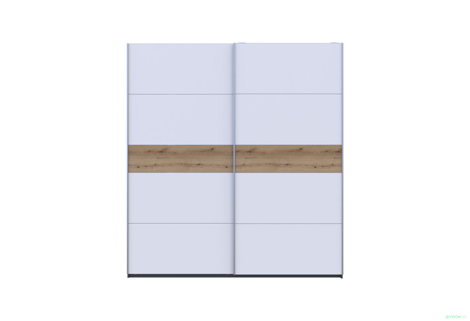 Зображення 3 - Шафа-купе Doros G-Caiser / Джі-Кейзер 2-дверна 220 см, графіт / білий вставка дуб евок