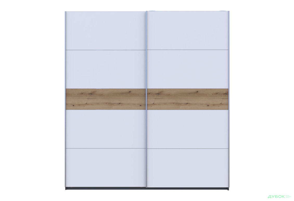 Зображення 3 - Шафа-купе Doros G-Caiser / Джі-Кейзер 2-дверна 220 см, графіт / білий вставка дуб евок