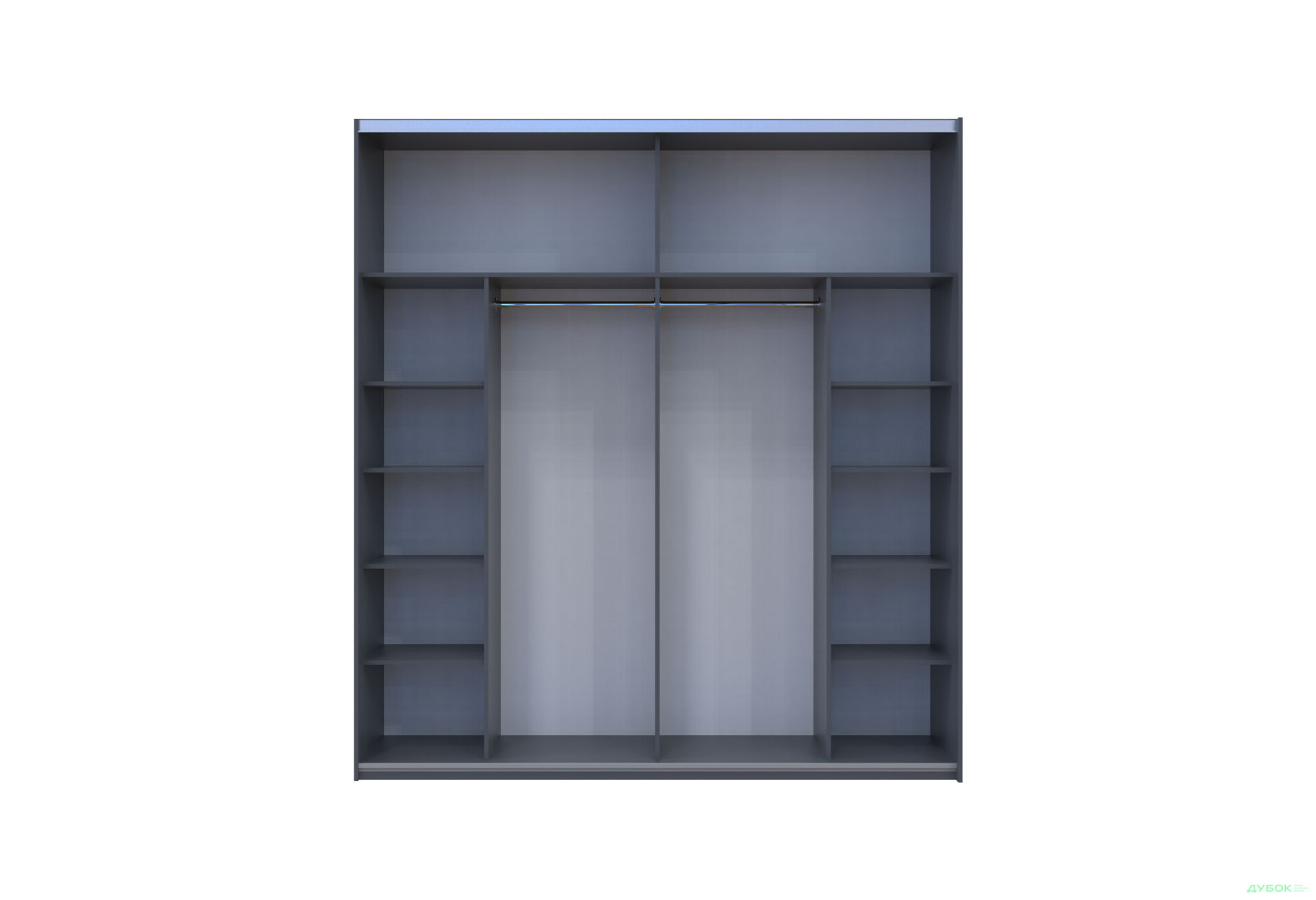 Зображення 4 - Шафа-купе Doros G-Caiser / Джі-Кейзер 2-дверна 220 см, графіт / білий вставка дуб евок