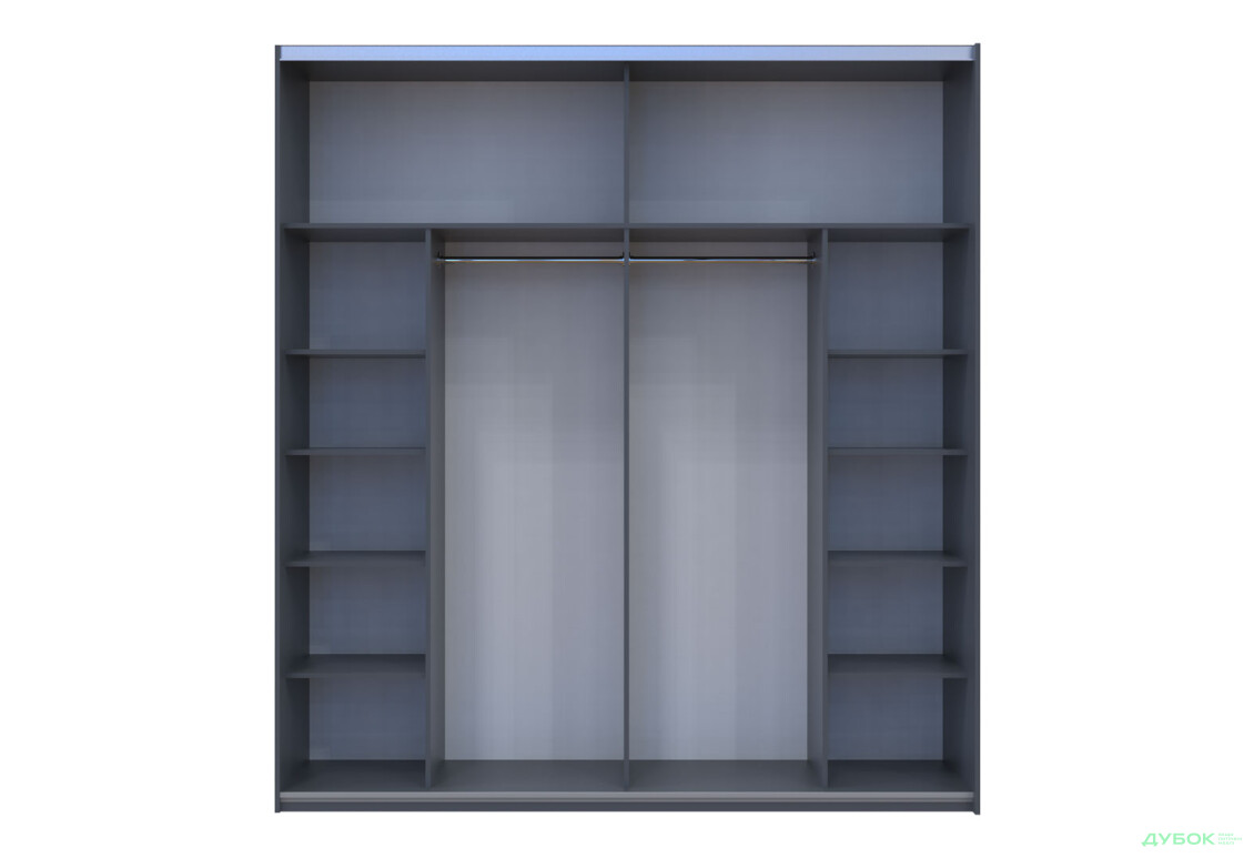 Зображення 4 - Шафа-купе Doros G-Caiser / Джі-Кейзер 2-дверна 220 см, графіт / білий вставка дуб евок