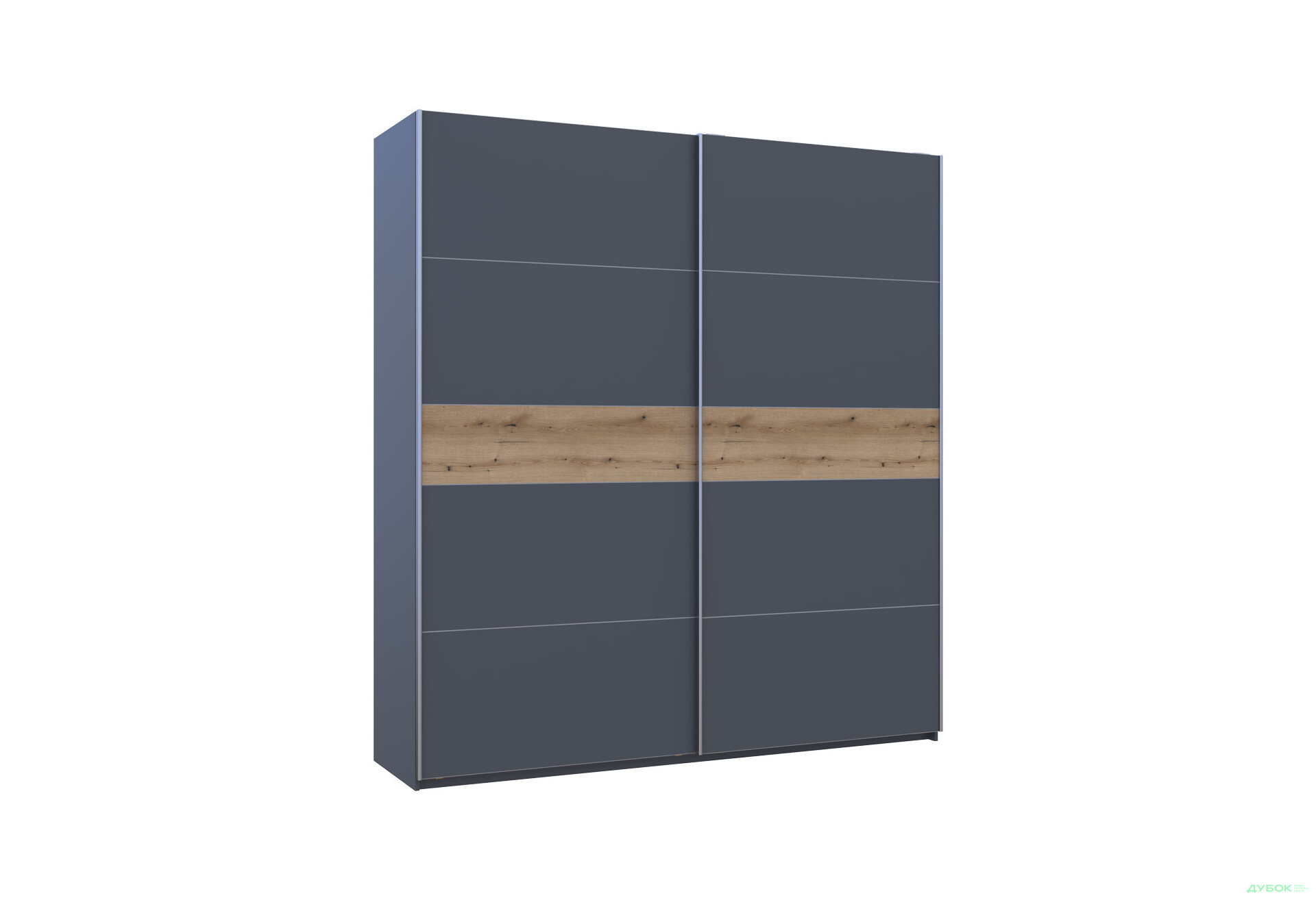 Шафа-купе Doros G-Caiser / Джі-Кейзер 2-дверна 220 см, графіт вставка дуб евок - Зображення 5 Зображення 5 - Шафа-купе Doros G-Caiser / Джі-Кейзер 2-дверна 220 см, графіт вставка дуб евок