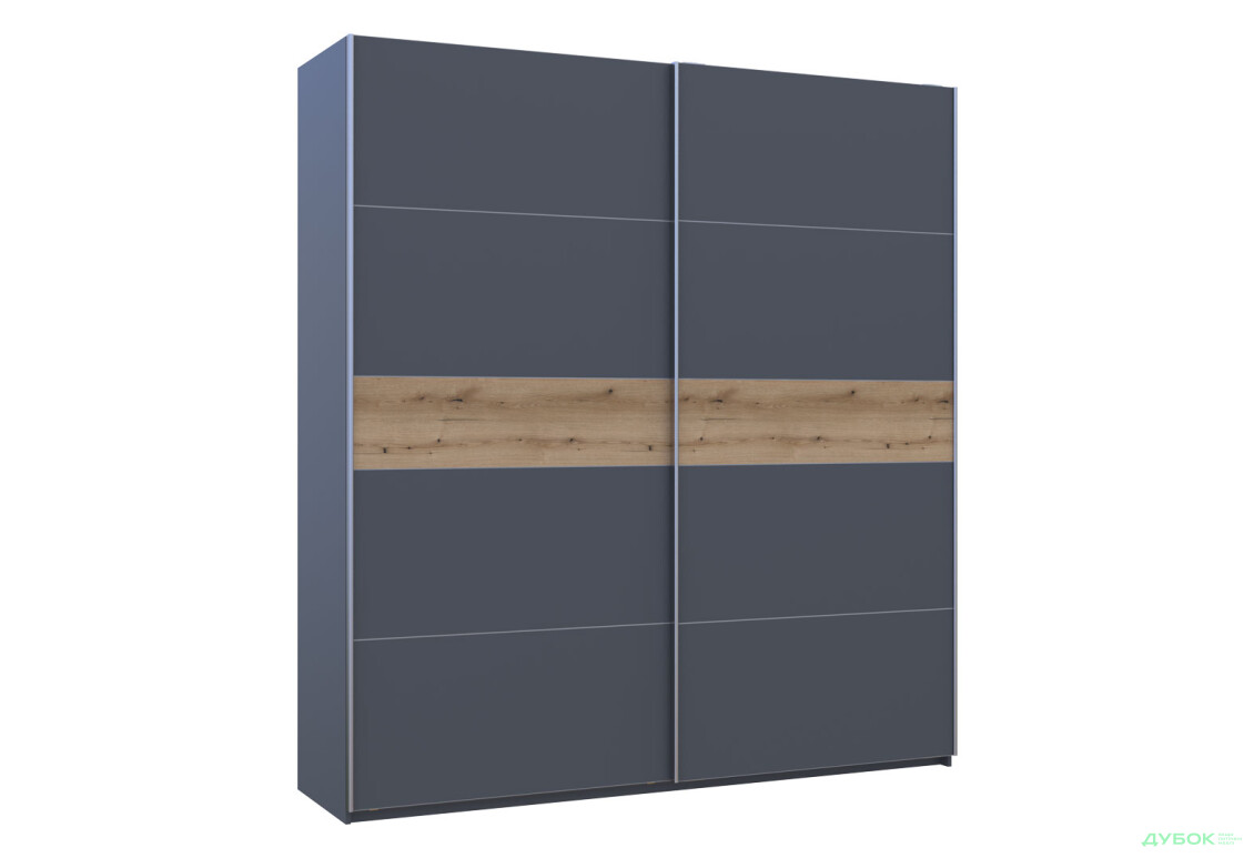 Шафа-купе Doros G-Caiser / Джі-Кейзер 2-дверна 220 см, графіт вставка дуб евок - Зображення 5 Зображення 5 - Шафа-купе Doros G-Caiser / Джі-Кейзер 2-дверна 220 см, графіт вставка дуб евок