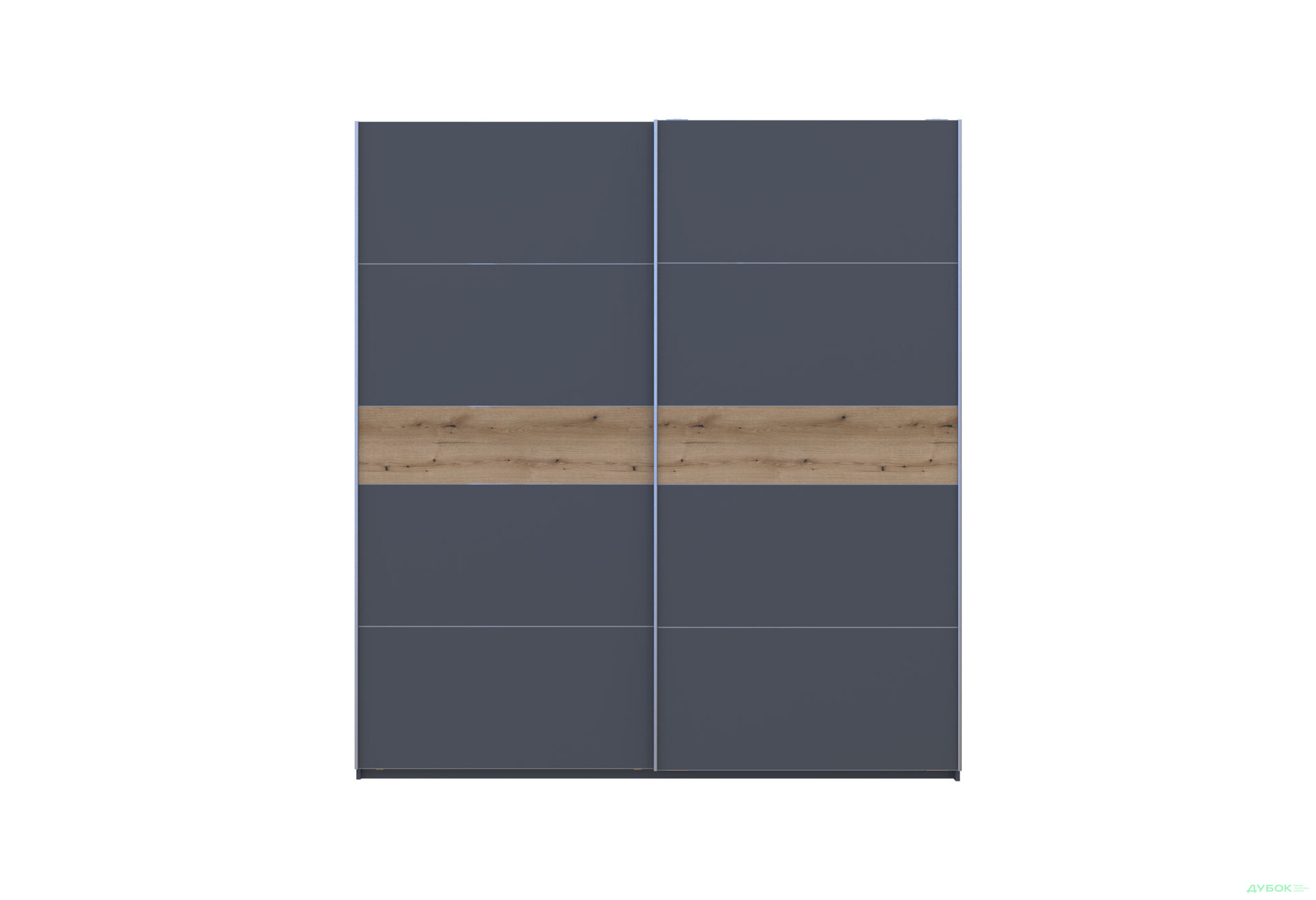 Шафа-купе Doros G-Caiser / Джі-Кейзер 2-дверна 220 см, графіт вставка дуб евок - Зображення 3 Зображення 3 - Шафа-купе Doros G-Caiser / Джі-Кейзер 2-дверна 220 см, графіт вставка дуб евок