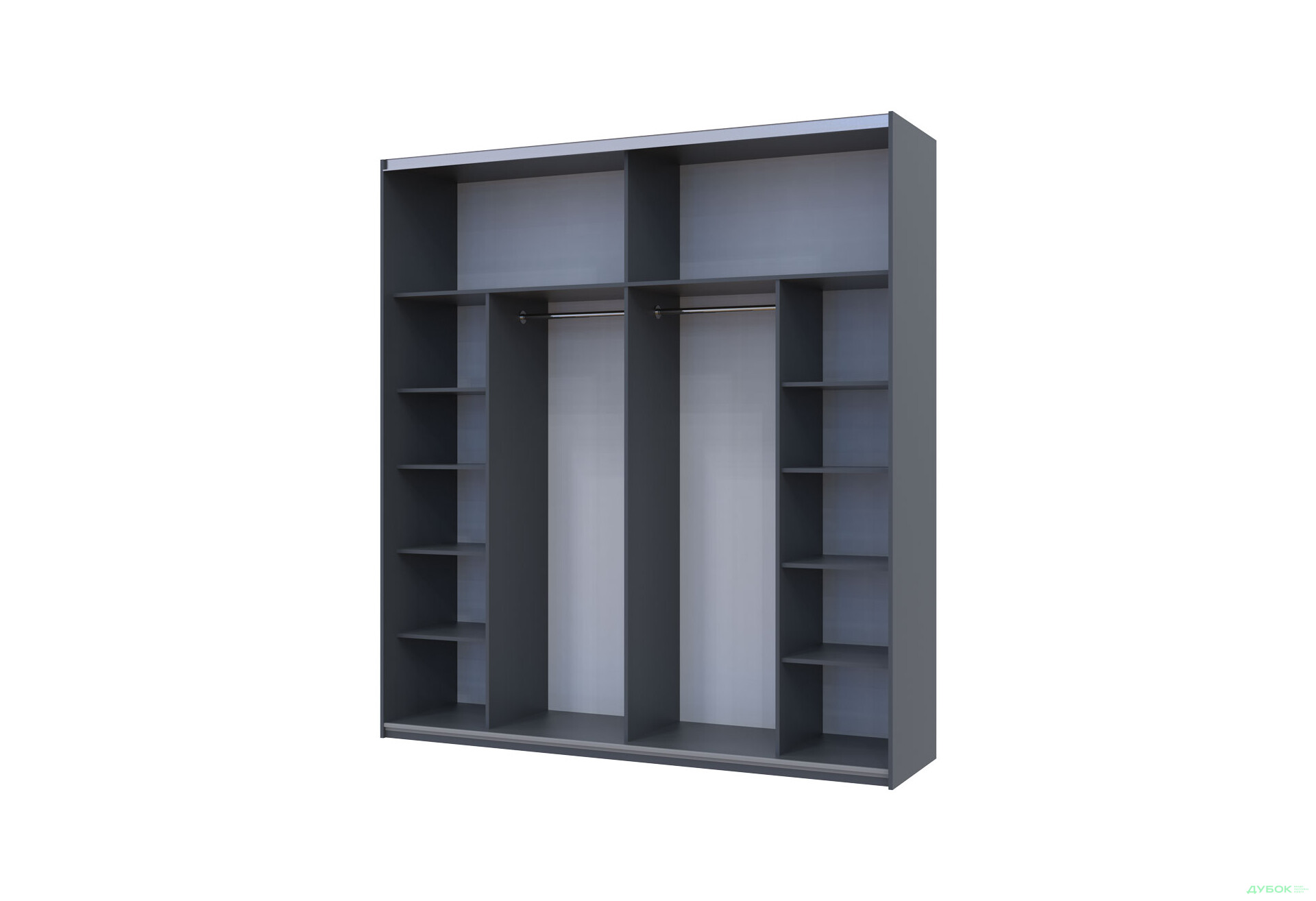 Шафа-купе Doros G-Caiser / Джі-Кейзер 2-дверна 220 см, графіт вставка дуб евок - Зображення 2 Зображення 2 - Шафа-купе Doros G-Caiser / Джі-Кейзер 2-дверна 220 см, графіт вставка дуб евок