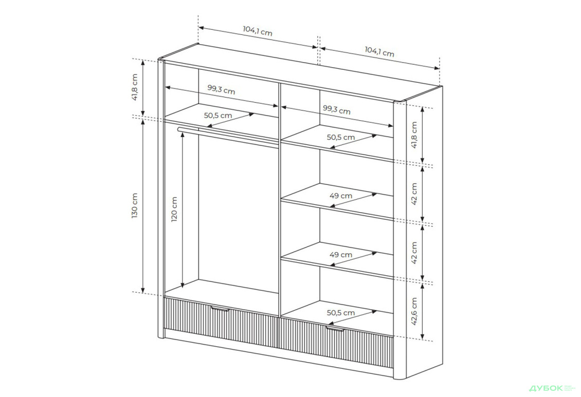 Шкаф Perfect Home Ланте / Lante 4-дверный с 2 ящиками 213 см, бежевый, золотые ручки - Изображение 7 Изображение 7 - Шкаф Perfect Home Ланте / Lante 4-дверный с 2 ящиками 213 см, бежевый, золотые ручки